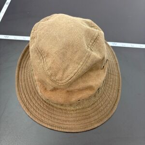 Filson Mens Tin Cloth Packer Hat Large Brown Waxed Cotton Made in USA 1415
